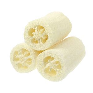 3 Pcs Natural Loofah Sponge for Body Shower Clean Exfoliating Beige 3.94"